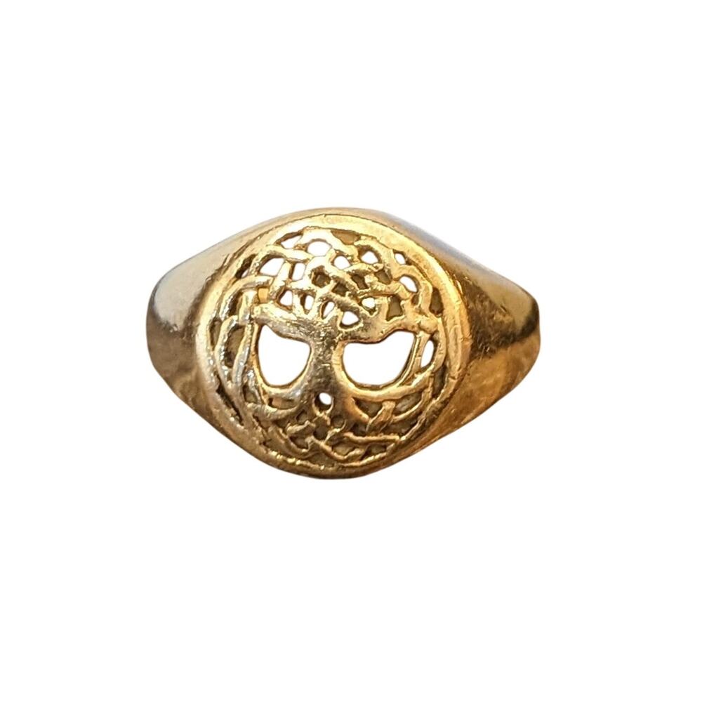 Marked 925 Sterling Silver Minimalist Tree of Life Ring Size 5.75